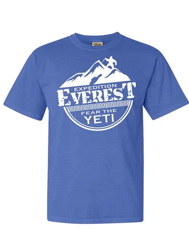 Vista 5 de Expedition Everest Fear the Yeti Parks Vacation Comfort Color T-Shirt Wilderness Family Shirts Adult (S, Grape)
