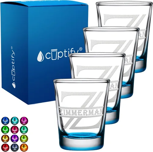 Vista 56 de Cuptify Inicial de cristal con monograma y nombre de 2 onzas, parte inferior negra grabada con texto personalizado para regalos, bodas, cumpleaños