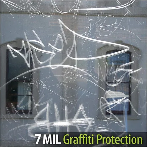 Vista 5 de BDF AG7M - Película de protección de grafiti para ventana, 7 mil, transparente, 12 pulgadas x 14 pies