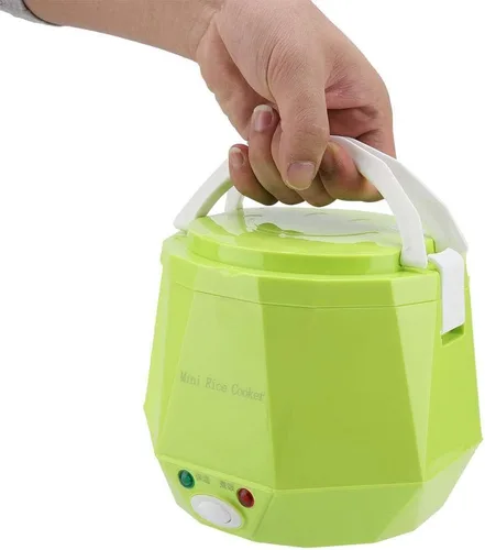 Vista 3 de Mini ollas arroceras 24V 1.3 L olla de arroz eléctrica Vaporizador de alimentos para camión Cocina de coches para sopa Gachas de arroz Fideos