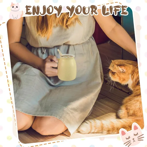 Vista 6 de Uiifan 5 Piezas Regalos para Amantes de los Gatos para Mujeres Regalo de Gato para el Día de la Madre y Cumpleaños - Taza de Té de Cerámica