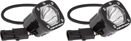 Vista 2 de Baja Designs Cápsulas de luz auxiliar LED S1 - Ajuste universal con arnés de cableado, 2 LED (esquina ancha; ámbar)