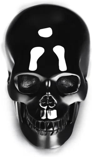 Vista 2 de Skullis Cabeza de calavera de cristal de obsidiana negra de 2.0 pulgadas, escultura de arte fino de piedras preciosas talladas a mano, estatua