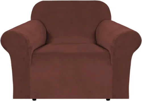 Vista 96 de H.VERSAILTEX Fundas de terciopelo elástico para sofá de dos plazas, fundas para sofá de 2 cojines para sala de estar, fundas deslizables con correas