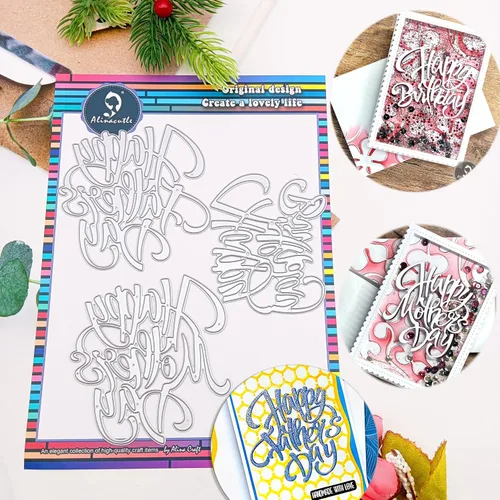 Vista 9 de Alinacutle 3 troqueles de metal troquelados de metal para hacer tarjetas hechas a mano, plantillas de papel, manualidades, álbumes de recortes