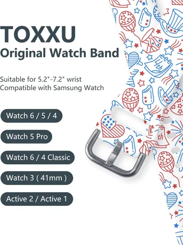 Vista 4 de Correa de reloj de vacaciones de 0.78 pulgadas compatible con Samsung Galaxy Watch 6/5/5 Pro/4/3/6 Classic/4 Classic/Active 2/Active para mujeres