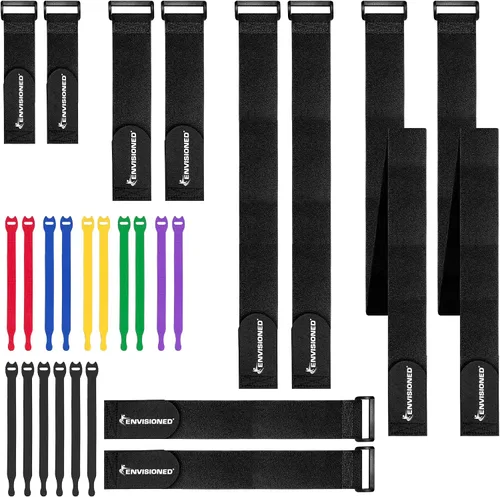 Vista 12 de Correas de terciopelo de 2 x 30 pulgadas – Paquete de 6 correas reutilizables de microfibra suave al tacto