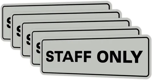 Vista 122 de All Quality Letrero estándar para pared o puerta Fácil instalación Señales de trabajo de oficina Seguridad mejorada – Negro – Pequeño