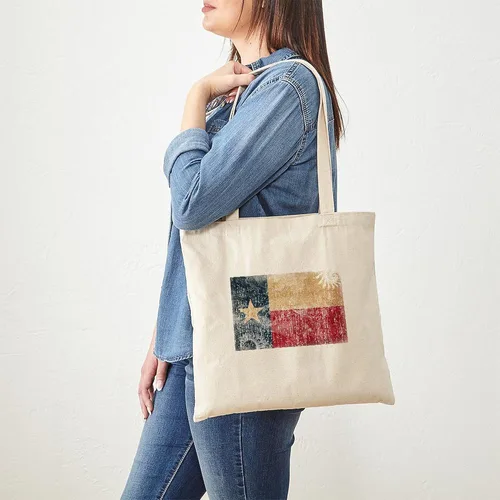 Vista 2 de CafePress Bolsa de mano de la bandera de Texas, bolsa de lona natural, bolsa de compras reutilizable