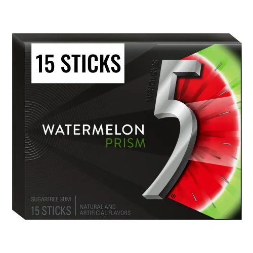 Vista 10 de 5 GUM Goma de mascar Spearmint Rain sin azúcar, paquete de 35 barras