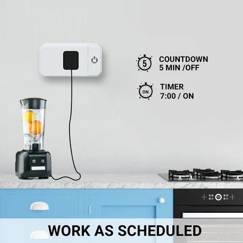 Vista 5 de Enchufe inteligente - 2 paquetes de enchufes Wi-Fi 2.4G para casa inteligente, funciona con Echo, Alexa y Google Home Enchufe inteligente