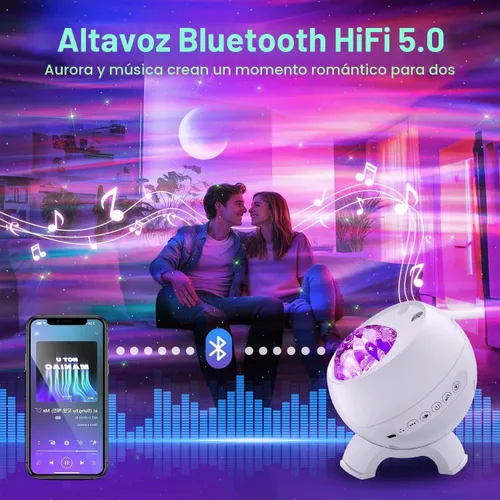 Vista 6 de One Fire Proyector de luces del norte, proyector de galaxia para dormitorio Más de 300 modos de iluminación, 15 ruido blanco y Bluetooth, control