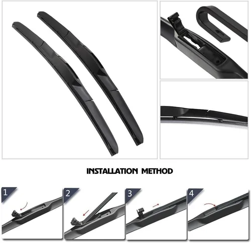 Vista 7 de Juego de 3 limpiaparabrisas delantero y trasero compatible con Nissan Juke F15 2010-2016 limpiaparabrisas de 22 pulgadas + 14 pulgadas + 12 pulgadas