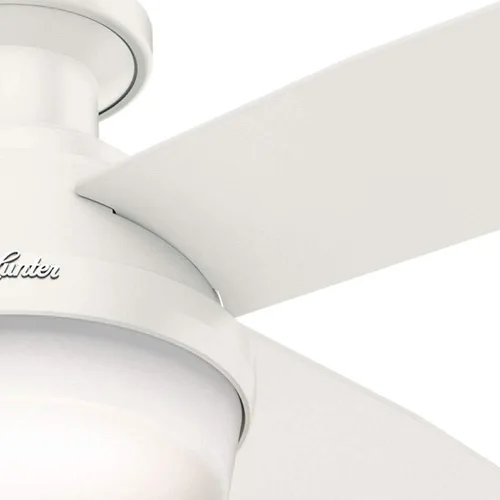 Vista 6 de Hunter Ventilador de 52 pulgadas con acabado blanco fresco Dimpsay de perfil bajo con kit de luces (renovado)