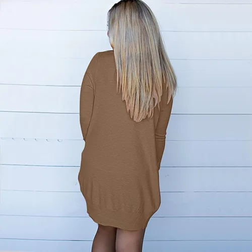 Vista 7 de Cárdigan de talla grande para mujer, cárdigan de manga larga 3X para mujer, cárdigan de otoño con frente abierto, cárdigan pesado de manga larga