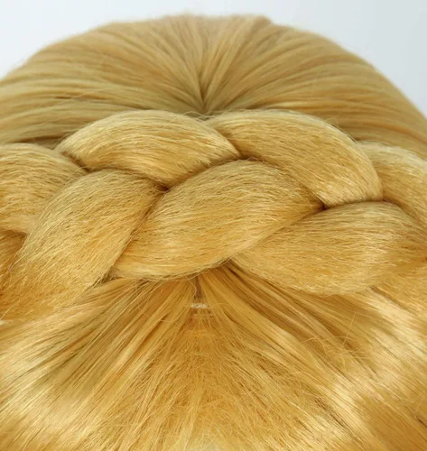 Vista 3 de Linfairy Peluca larga rubia para mujer, pelucas de cosplay de Halloween con 2 orejas de elfo