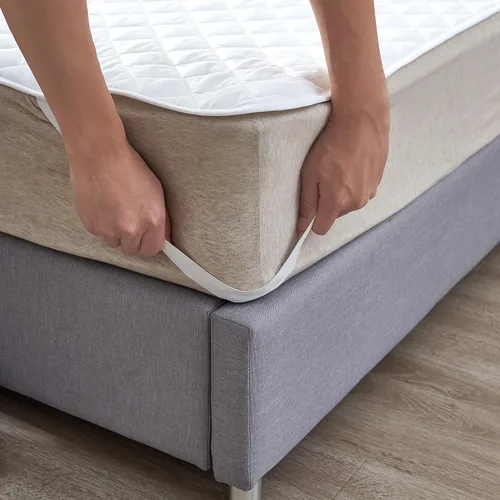 Vista 3 de Elif Protector de colchón de tamaño individual, impermeable, acolchado con correas elásticas para niños, suave y cómodo, transpirable, sin vinilo
