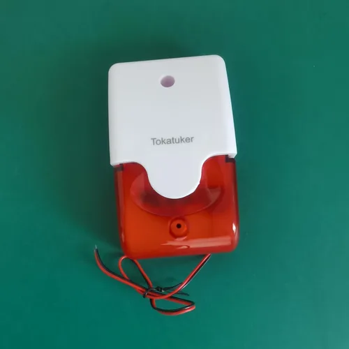 Vista 3 de DC9 a 12 V Sirena estroboscópica con cable de luz roja sonido flash zumbador sirena seguridad para el hogar sistema de alarma eléctrica sirena