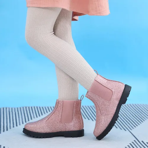 Vista 4 de Tobfis Botines Chelsea brillantes a la moda para niña (bebéniño pequeñoniño grande)