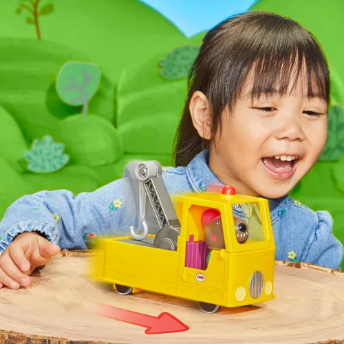 Vista 9 de Peppa Pig Juego de vehículos de construcción y figuras de camión de remolque del abuelo, juguetes preescolares para niños y niñas de 3 años