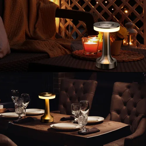 Vista 5 de Lámpara de mesa LED portátil O'Bright con sensor táctil, 3 niveles de brillo, batería recargable de hasta 48 horas de uso, luz nocturna