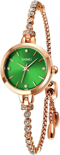 Vista 3 de SKMEI Women Watches Bracelet Diamond Ladies Female Small Rose Gold Fashion Luxury Thin Waterproof Analog Quartz Casual Girls Wife Gifts Silver Wrist