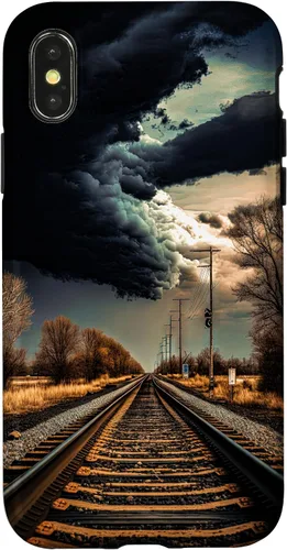 Vista 5 de Railroad Train Tracks Storm - Carcasa para iPhone 17