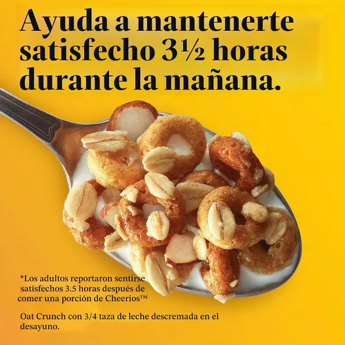 Vista 5 de Cheerios Cereal de desayuno de almendras crujientes de avena, hecho con grano entero, tamaño grande, 18.2 onzas