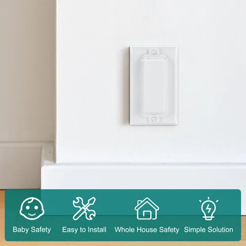 Vista 5 de CLYMENE Paquete de 2 fundas protectoras para interruptor de luz, cubierta de interruptor de pared a prueba de niños que protegen tus luces