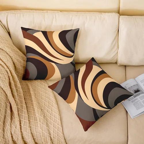Vista 86 de Juego de 2 fundas de almohada abstractas de 16 x 16 pulgadas para niños, niñas, adolescentes, decoración de dormitorio, moderna a rayas, decoración