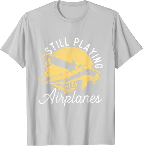 Vista 65 de Still Playing With Airplanes - Camiseta de control remoto RC Avión Piloto, Negro