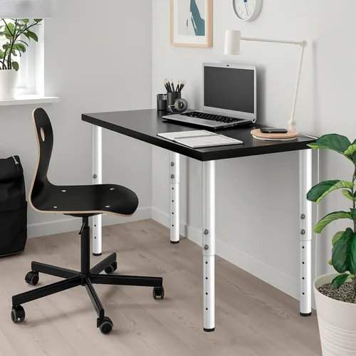 Vista 2 de Patas de mesa ajustables, patas de escritorio de metal de altura ajustable, patas ajustables para mesa, computadora, escritorio, mesa de comedor