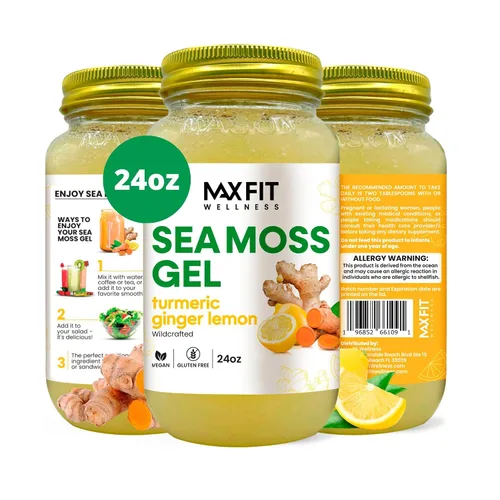 Vista 11 de Gel de musgo marino crudo (12 sabores) de 24 onzas, gel de musgo marino dorado silvestre de Santa Lucía 92 vitaminas y minerales puro crudo +