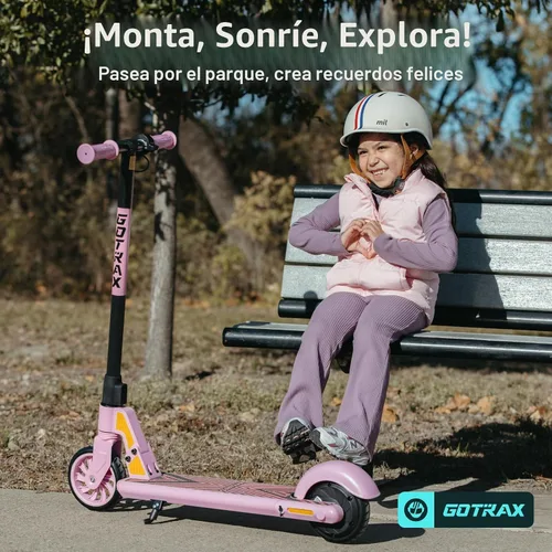 Vista 3 de Gotrax Electric Scooter for Kids 6-12, Max 3.75 Mile & 7.5Mph,Thumb Control Rosa claro