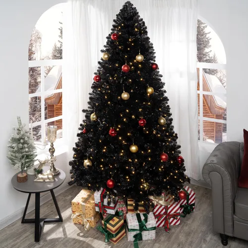 Vista 14 de Maria - Árbol de Navidad dorado preiluminado de 7.5 pies