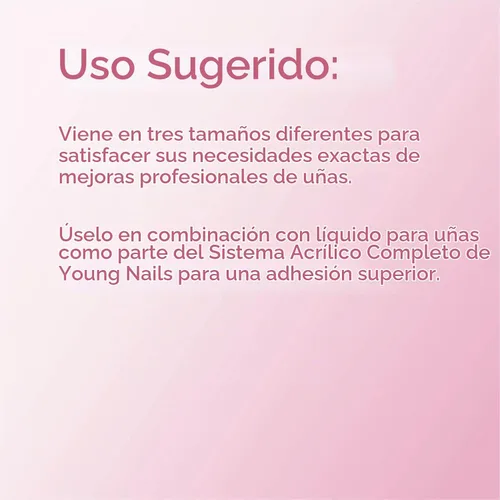 Vista 4 de Polvos acrílicos Young Nails para uñas Bare
