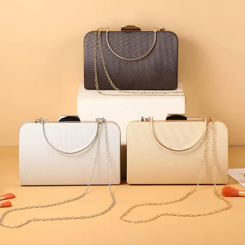 Vista 4 de ZHANNI Elegante caja de embrague de noche para mujer con marco de metal bolso de noche bolso de mano boda graduación fiesta novia embrague