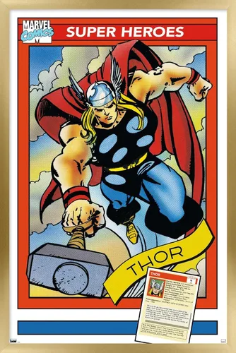 Vista 15 de Trends International Marvel Trading Cards - Póster de pared de Thor, 22.375 x 34 pulgadas, versión premium sin marco