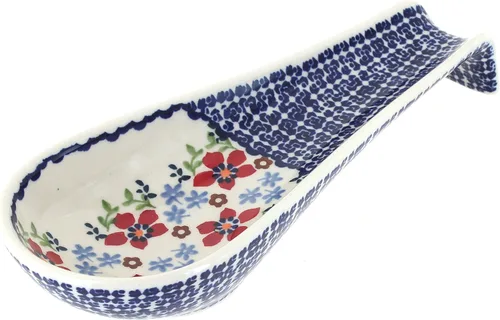 Vista 5 de Blue Rose Polish Pottery Blue Violet - Soporte para cuchara mediano
