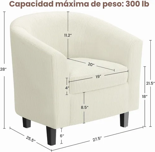 Vista 3 de Yaheetech Silla de Terciopelo Barril, Silla Decorativa Tapizada de Club, Silla Redonda con Cojín Suave para Sala de Estar, Dormitorio, Sala