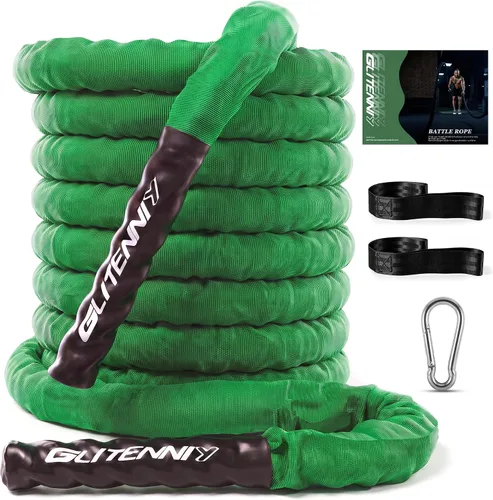 Vista 8 de Cuerda de batalla rosa de 1 pulgada, 30 pies, cuerda de batalla para gimnasio en casa, ejercicio para entrenamiento de ejercicio, entrenamiento