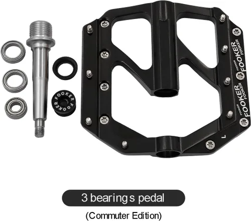Vista 7 de FOOKER Bike Pedals Non-Slip Aluminum Alloy MTB Mountain Bike Pedals 3 Bearing 9/16" for Road BMX MTB Bikes