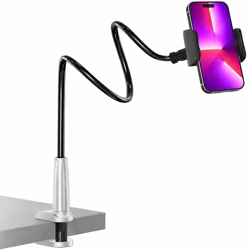 Vista 11 de MAGIPEA Soporte de teléfono de cuello de cisne para cama, soporte flexible de teléfono celular de 34 pulgadas para escritorio, soporte de abrazadera