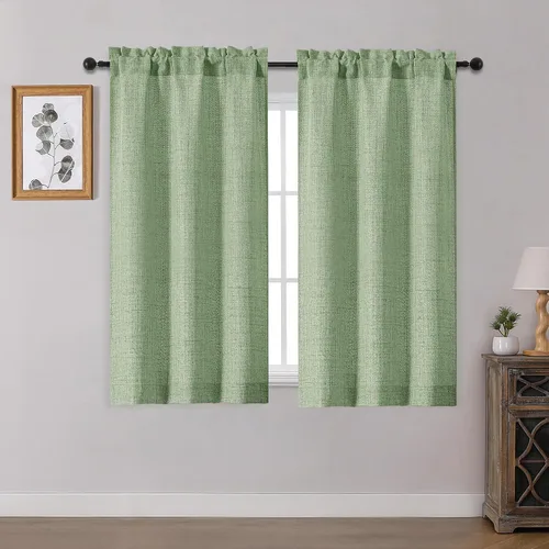 Vista 50 de OWENIE Cortinas de Cocina Negras Sobre Fregadero de 24 Pulgadas de Largo, Juego de 2 Paneles, Cortinas Cortas de Café con Textura Filtrante de Luz