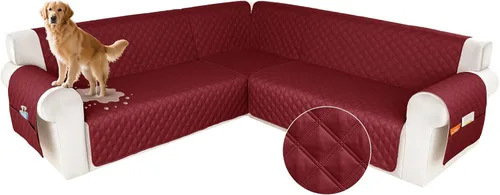 Vista 23 de HDCAXKJ Funda impermeable para sofá modular en forma de L, fundas seccionales de esquina lavables, a prueba de mascotas, protector de muebles