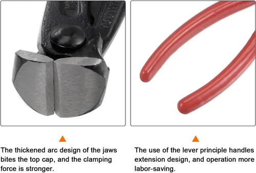 Vista 4 de HARFINGTON Alicates de corte de extremo de 6 pulgadas, alicates de extractor de uñas con mango de PVC para manualidades, fabricación de joyas