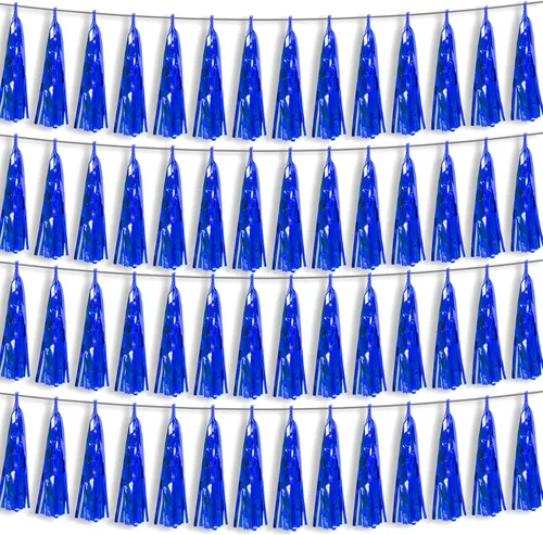 Vista 15 de 4P Guirnalda de Borla de Flecos de Aluminio Metálico Negro para Flotas de Desfile, Despedida de Soltera, Boda, Cumpleaños, Halloween, Navidad