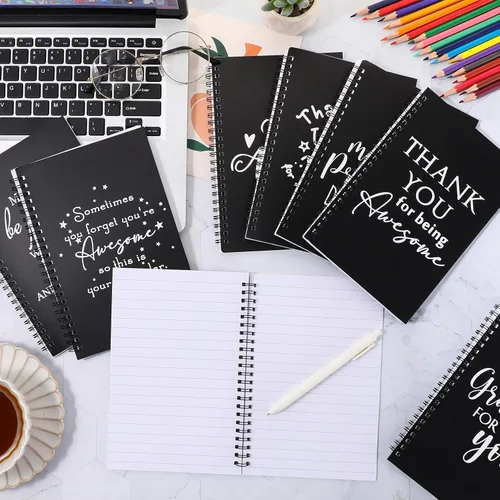 Vista 4 de Yeaqee Regalos de agradecimiento para empleados, cuaderno inspirador en espiral, diario administrativo profesional, regalos de agradecimiento a