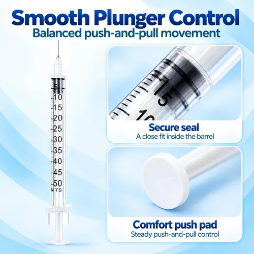 Vista 6 de 1/2ml/cc 29G Syringe 1/2" (12.7mm) needle, Disposable Individual Package
