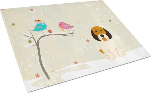 Vista 68 de Caroline's Treasures BB2513LCB - Tabla de cortar de vidrio con texto en inglés "Christmas Presents between Friends" Airedale Terrier - Tabla